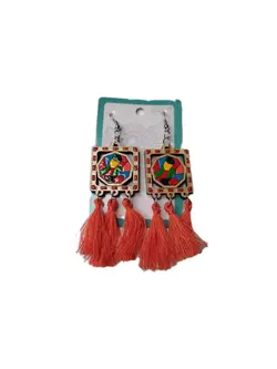 گوشواره چوبی سنتی ریسه ای کد 9 - خوشحالی فروشی پلاک 27