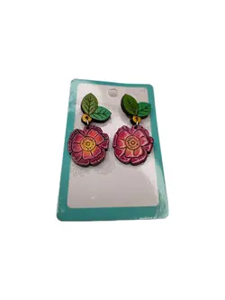 گوشواره چوبی گل - خوشحالی فروشی پلاک 27