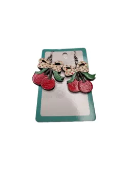 گوشواره چوبی گیلاس - خوشحالی فروشی پلاک 27