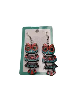 گوشواره جغد چوبی کد 2 - خوشحالی فروشی پلاک 27