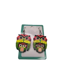 گوشواره جغد چوبی کد 3 - خوشحالی فروشی پلاک 27