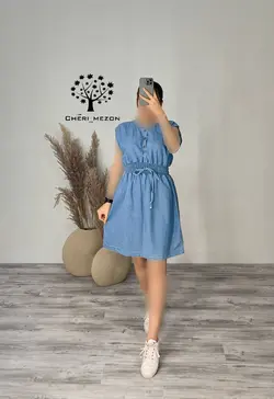پیراهن جین کوتاه - کد 4025