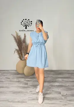 پیراهن جین کوتاه - کد 4025