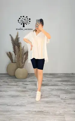 شومیز نخی پشت دکمه - کد 4039