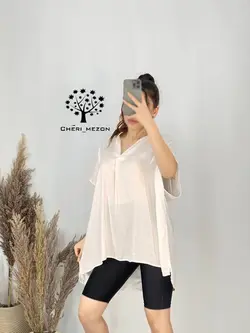 شومیز نخی پشت دکمه - کد 4039