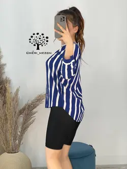 شومیز راه راه نخی - کد 4035