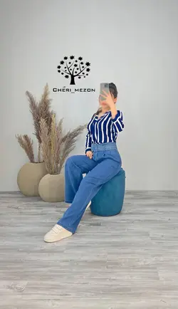 شومیز راه راه نخی - کد 4035