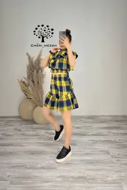 شومیز و شلوارک چهارخانه - کد 20101