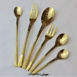 سرویس قاشق چنگال 30نفره طلایی مات براق نیکولاس کد8822