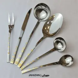 سرویس قاشق چنگال 30نفره سیلور طلا براق نیکولاس کد8822