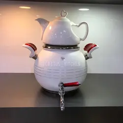 کتری قوری شیردار استیل رنگی دسته قلبی کد3022