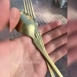 سرویس قاشق چنگال 30نفره طلایی مات ورسا کد۲۷۱