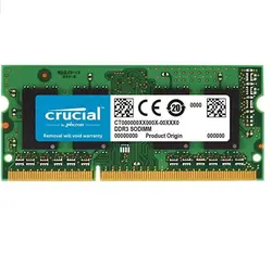 رم لپ تاپ Crucial RAM 8GB DDR3 1600 MHz CL11 Laptop Memory CT102464BF160B