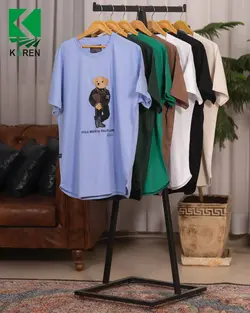 تیشرت سایز بزرگ گلدوزی تدی - کد 647