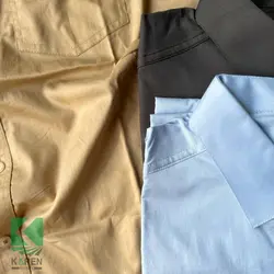 پيراهن سایز بزرگ كتان دوجيب استين كوتاه - کد 242