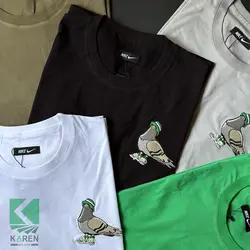 تیشرت سایز بزرگ بیسیک طرحدار - کد 670