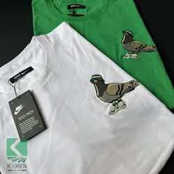 تیشرت سایز بزرگ بیسیک طرحدار - کد 670