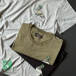 تیشرت سایز بزرگ بیسیک طرحدار - کد 670