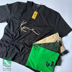 تیشرت سایز بزرگ بیسیک طرحدار - کد 677