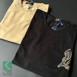 تیشرت سایز بزرگ بیسیک طرحدار - کد 676