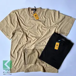 تیشرت سایز بزرگ بیسیک طرحدار - کد 682