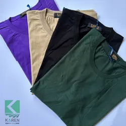 تیشرت سایز بزرگ بیسیک طرحدار - کد 682