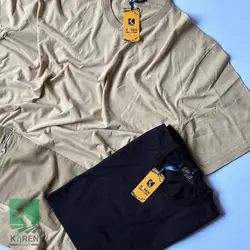 تیشرت سایز بزرگ بیسیک طرحدار - کد 682