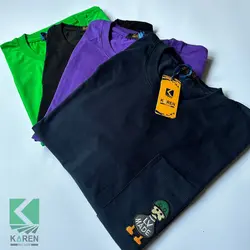 تیشرت سایز بزرگ بیسیک طرحدار - کد 679