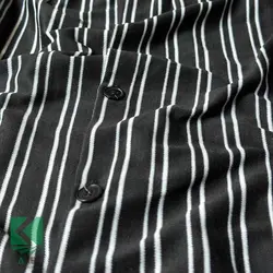 پیراهن سایز بزرگ یقه انگلیسی تک رنگ مشکی راه راه - کد 265