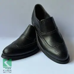 کفش سایز بزرگ مردانه کلاسیک تمام چرم هشت ترک بدون بند – کد 109