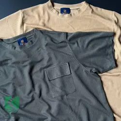 تیشرت سایز بزرگ پارچه بیسکویتی جیب دار - کد 685