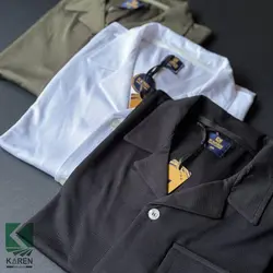 ست پیراهن یقه انگلیسی و شلوارک سایز بزرگ پارچه حصیری- کد 268