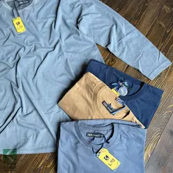 تیشرت سایز بزرگ پنبه براش آستین بلند – کد 689