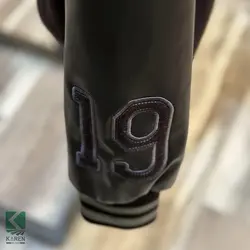 پافر فوتر سایز بزرگ آستین چرم مشکی - کد 136