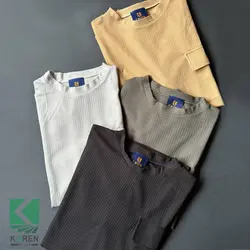 تیشرت سایز بزرگ پارچه بیسکویتی جیب دار - کد 685