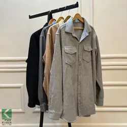 پیراهن سایز بزرگ دو جیب فوتر - کد 274