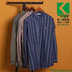 پیراهن سایز بزرگ برند burberry راه راه آستین بلند