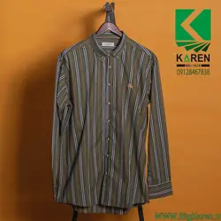 پیراهن سایز بزرگ برند burberry راه راه آستین بلند