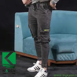 شلوار سایز بزرگ جین شیش جیب زاپ دار - کد ۱۰۷