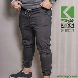 شلوار سایز بزرگ مردانه ۴ جیب جنس کتان کمر و دمپا کش