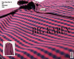 پیراهن سایز بزرگ مردانه جنس پنبه نخ چهارخونه قرمز - کد ۱۱۱