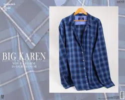 پیراهن سایز بزرگ مردانه جنس پنبه نخ چهارخونه قرمز - کد ۱۱۱