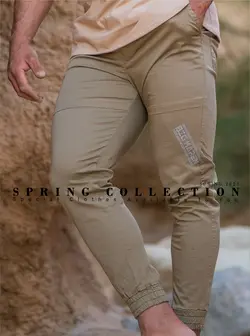 شلوار سایز بزرگ مردانه کتان فول کش - کد ۱۱۵