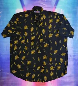 پیراهن هاوایی سایز بزرگ مردانه طرح پر - کد ۱۲۶