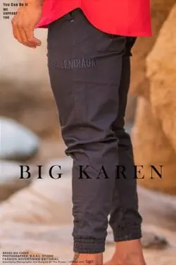 شلوار سایز بزرگ مردانه کتان فول کش مشکی Balenciaga - کد 116