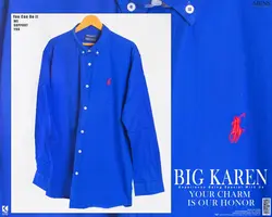 پیراهن سایز بزرگ Polo پارچه آکسفورد ترک - کد ۱۵۶