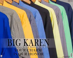 پیراهن سایز بزرگ Polo پارچه آکسفورد ترک - کد ۱۵۶