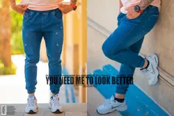 شلوار سایز بزرگ مردانه جین فول کش - کد ۱۲۵