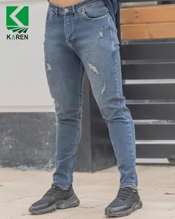 شلوار جین سایز بزرگ پارچه ترک - کد 153