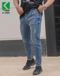 شلوار جین سایز بزرگ پارچه ترک - کد 157